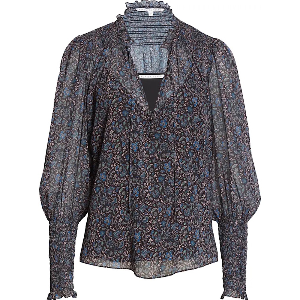veronica beard • black jaz floral blouse
